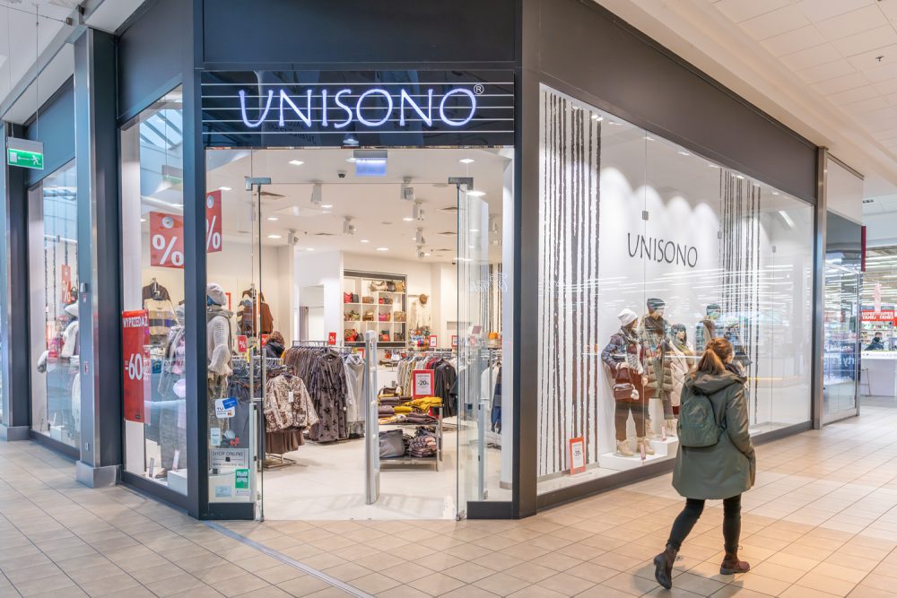 Wejście do sklepu Unisono w M1 Kraków