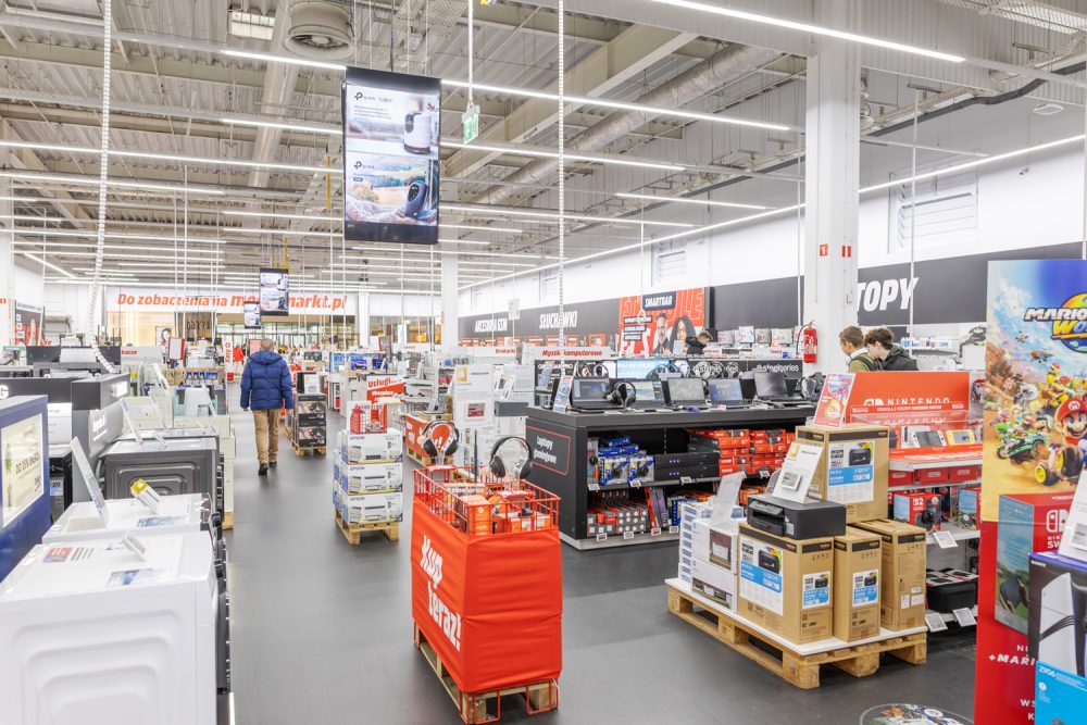 Wnętrze sklepu MediaMarkt w M1 Kraków
