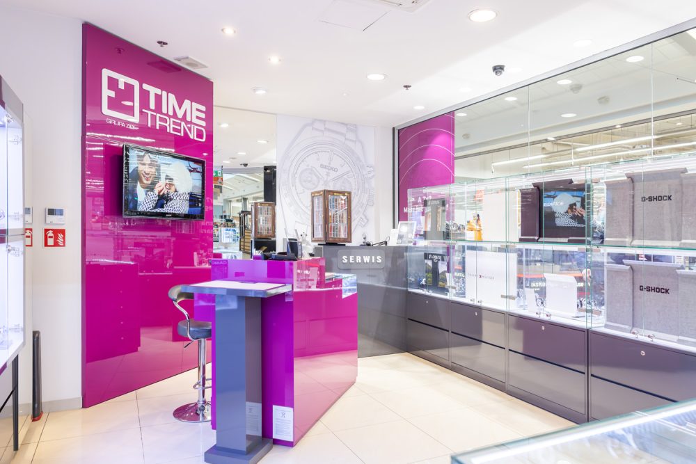 Wnętrze salonu Time Trend w M1 Kraków