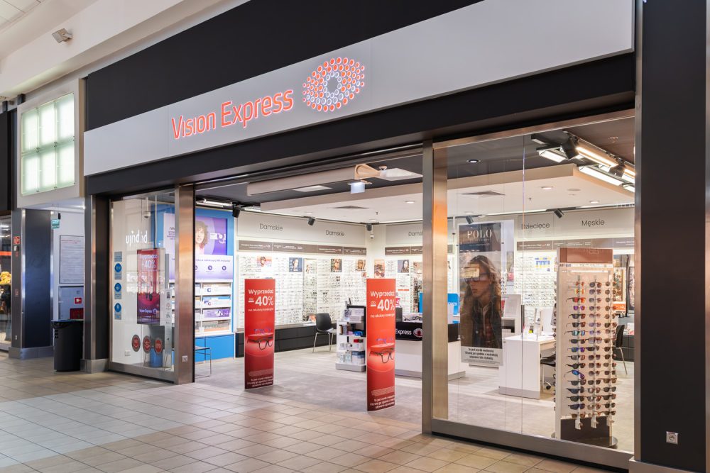 Wejście do salonu Vision Express w M1 Kraków