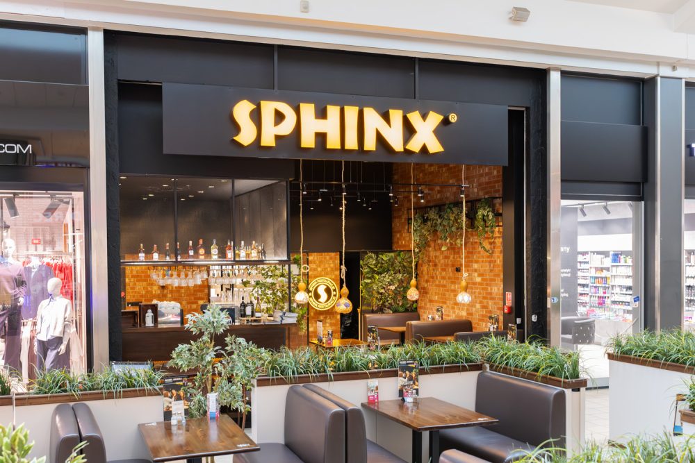 Witryna restauracji SPHINX w M1 Kraków
