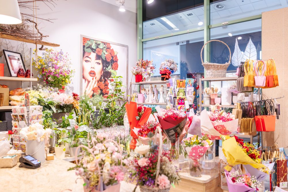 Asortyment kwiaciarni Sofi Flora w M1 Kraków